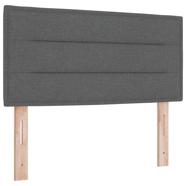 Postel s boxspringem s čelo Tmavě šedá 80 x 200 cm textil 3338567