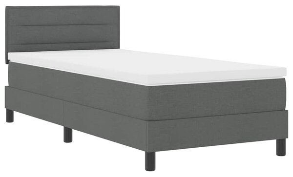 Postel s boxspringem s čelo Tmavě šedá 80 x 200 cm textil 3338567