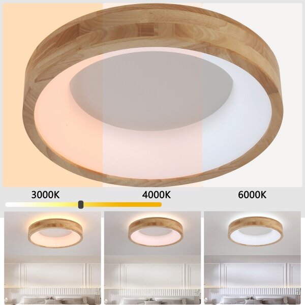 Brilagi-LED Strop. svítidlo FALCON WOOD LED/30W/230V 3000/4000/6000K 45 cm dřevo