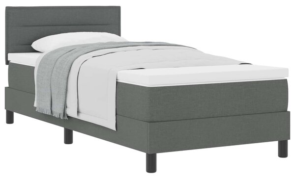 Postel s boxspringem s čelo Tmavě šedá 80 x 200 cm textil 3338567