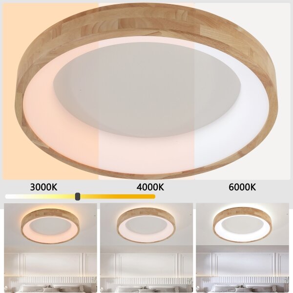 Brilagi-LED Strop. svítidlo FALCON WOOD LED/40W/230V 3000/4000/6000K 60 cm dřevo