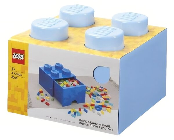 Světle modrý úložný box LEGO® Storage 25 x 25 cm