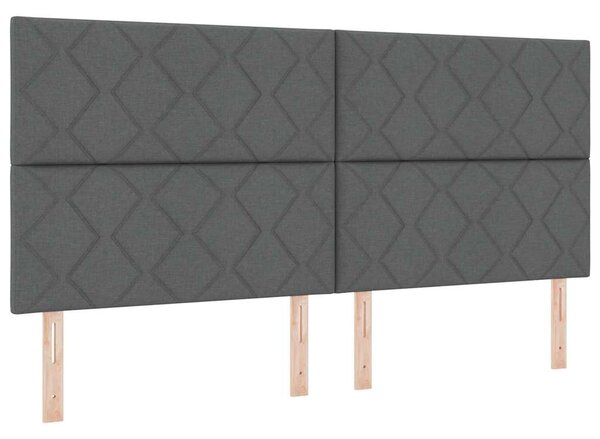 Postel s boxspringem s čelo Tmavě šedá 200 x 200 cm textil 3341918