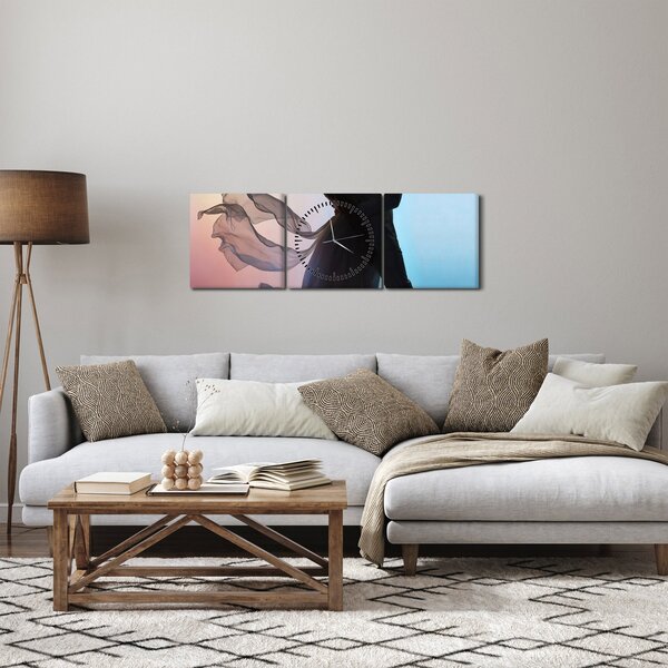 Obraz - Taneční pár (s hodinami) (90x30 cm)