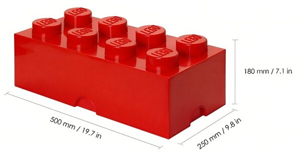 Červený úložný box LEGO® Smart 25 x 50 cm