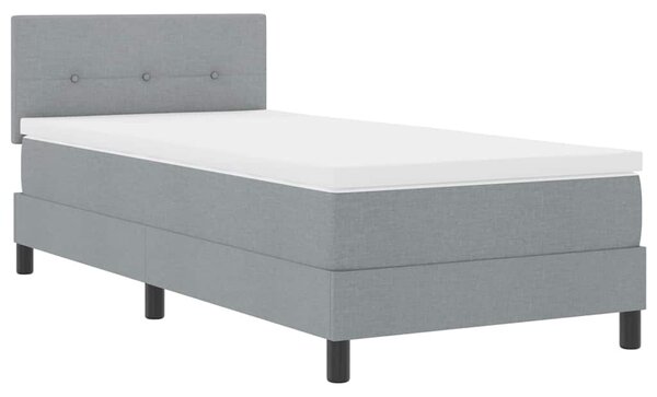 Postel s boxspringem s čelo Světle šedá 80 x 200 cm textil 3338643