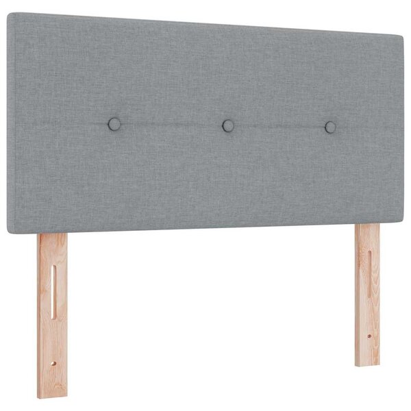 Postel s boxspringem s čelo Světle šedá 120 x 190 cm textil 3338902