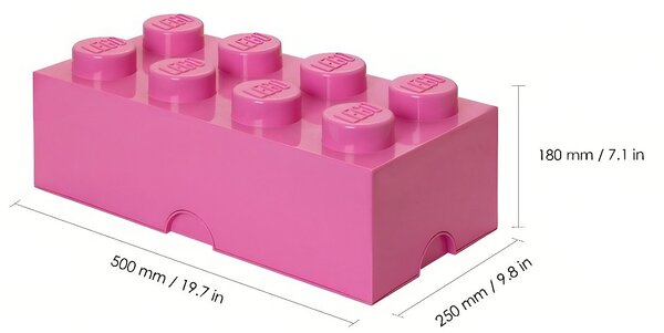 Růžový úložný box LEGO® Smart 25 x 50 cm