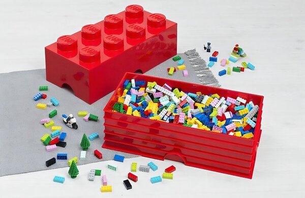 Červený úložný box LEGO® Smart 25 x 50 cm