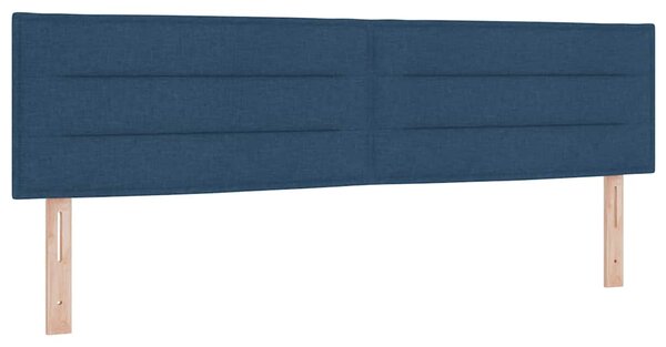 Postel s boxspringem s matrací s čelo Modrá 200 x 180 cm textil 3341250