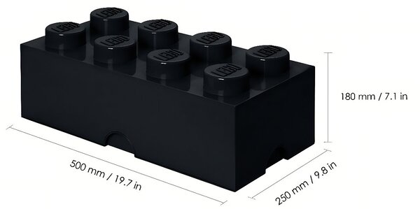 Černý úložný box LEGO® Smart 25 x 50 cm