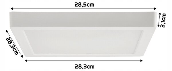 Přisazený čtvercový LED panel 24W - 2640lm - neutrální bílá ECOLIGHT