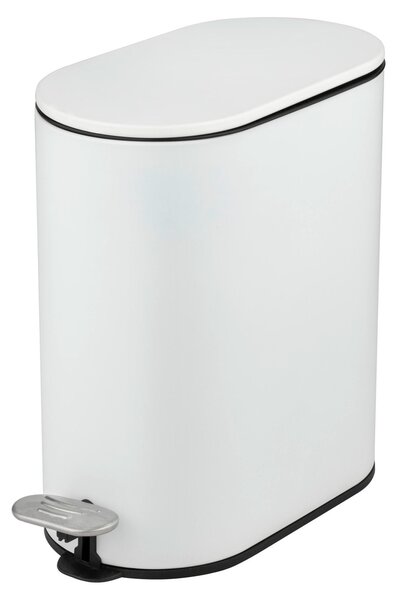 WENKO Kosmetický koš Mod Collungo volně stojící bílý koš s pedálem 5 litrů automatické spouštění z kovu oceli plastu 14 x 28,5 x 29,5 cm bílá černá