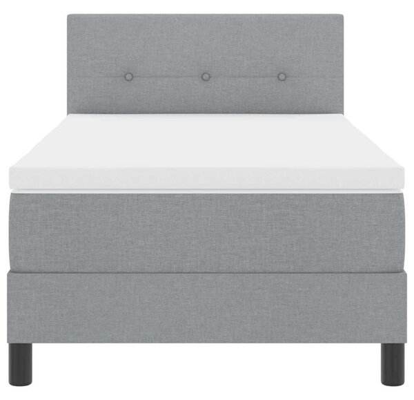 Postel s boxspringem s čelo Světle šedá 80 x 200 cm textil 3338643