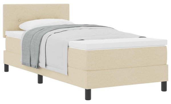 Postel s boxspringem s čelo Krémová 80 x 200 cm textil 3338648