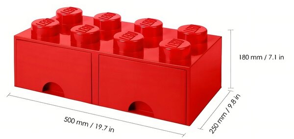 Červený úložný box LEGO® Storage 25 x 50 cm