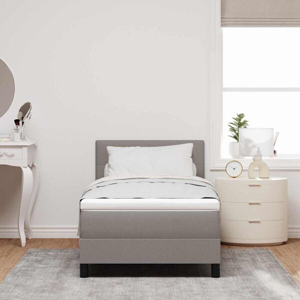Postel s boxspringem s čelo Taupe 90 x 190 cm textil 3338654
