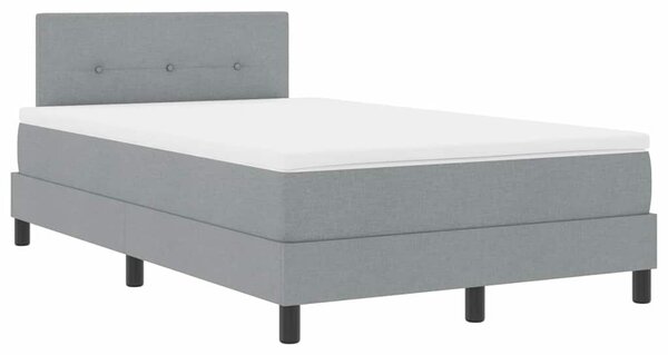 Postel s boxspringem s čelo Světle šedá 120 x 200 cm textil 3338678