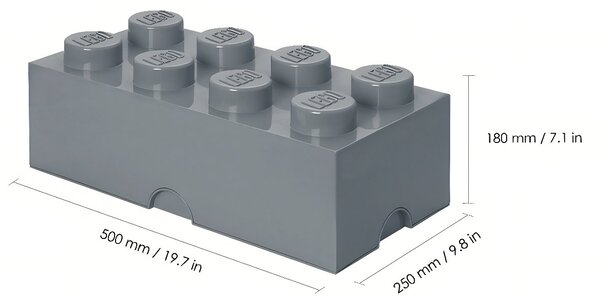 Šedý úložný box LEGO® Smart 25 x 50 cm