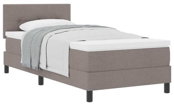 Postel s boxspringem s čelo Taupe 90 x 190 cm textil 3338654