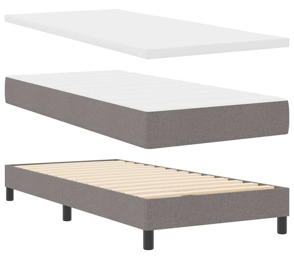 Postel s boxspringem s čelo Taupe 90 x 190 cm textil 3338654