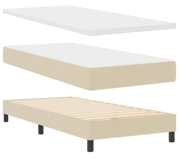 Postel s boxspringem s čelo Krémová 80 x 200 cm textil 3338648