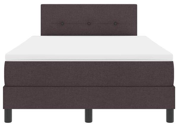 Postel s boxspringem s čelo Tmavě hnědá 120 x 190 cm textil 3338674