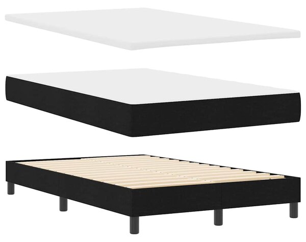 Postel s boxspringem s čelo Černý 120 x 190 cm textil 3338750