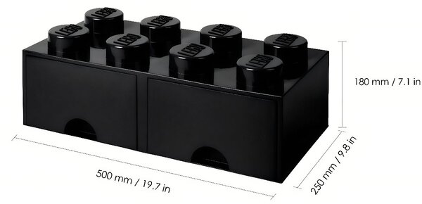 Černý úložný box LEGO® Storage 25 x 50 cm