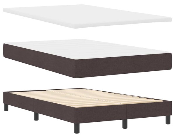 Postel s boxspringem s čelo Tmavě hnědá 120 x 190 cm textil 3338674