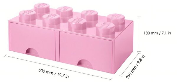 Růžový úložný box LEGO® Storage 25 x 50 cm
