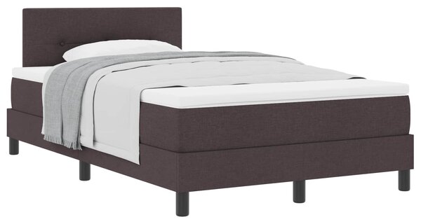 Postel s boxspringem s čelo Tmavě hnědá 120 x 190 cm textil 3338674