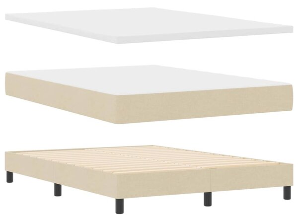 Postel s boxspringem s čelo Krémová 140 x 190 cm textil 3338690