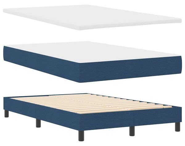 Postel s boxspringem s čelo Modrá 120 x 190 cm textil 3338677