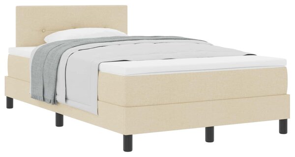 Postel s boxspringem s čelo Krémová 120 x 190 cm textil 3338676