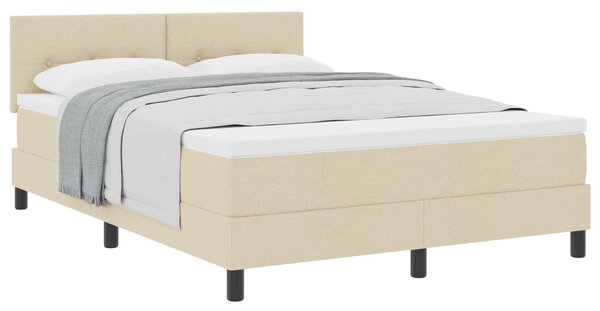 Postel s boxspringem s čelo Krémová 140 x 190 cm textil 3338690