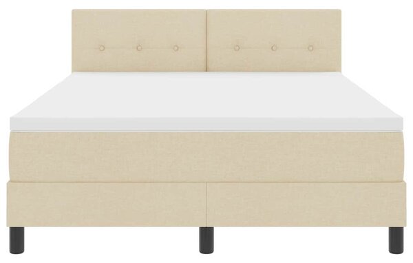 Postel s boxspringem s čelo Krémová 140 x 190 cm textil 3338690