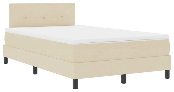 Postel s boxspringem s čelo Krémová 120 x 190 cm textil 3338676