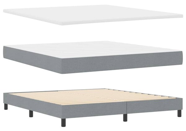 Postel s boxspringem s čelo Světle šedá 180 x 200 cm textil 3338783