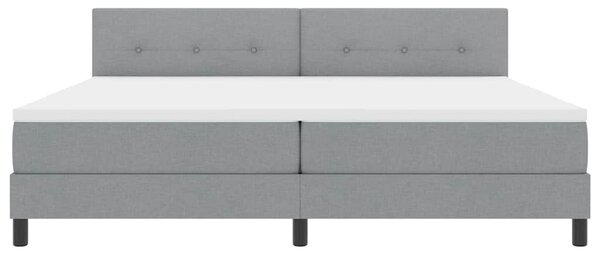 Postel s boxspringem s čelo Světle šedá 200 x 200 cm textil 3338713