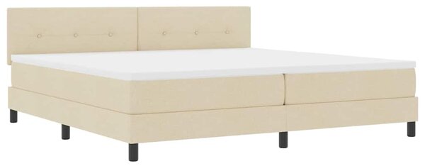 Postel s boxspringem s čelo Krémová 200 x 200 cm textil 3338718