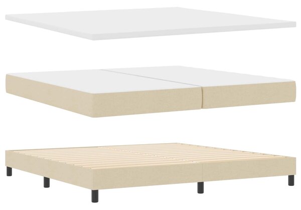 Postel s boxspringem s čelo Krémová 200 x 200 cm textil 3338718