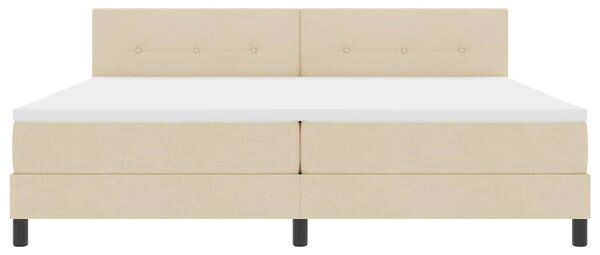 Postel s boxspringem s čelo Krémová 200 x 200 cm textil 3338718