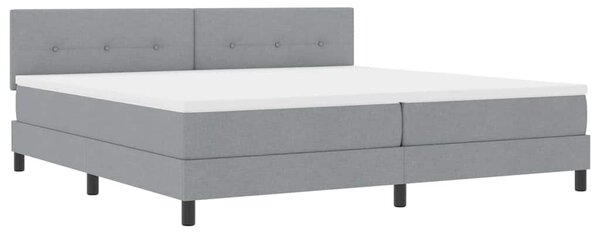 Postel s boxspringem s čelo Světle šedá 200 x 200 cm textil 3338713