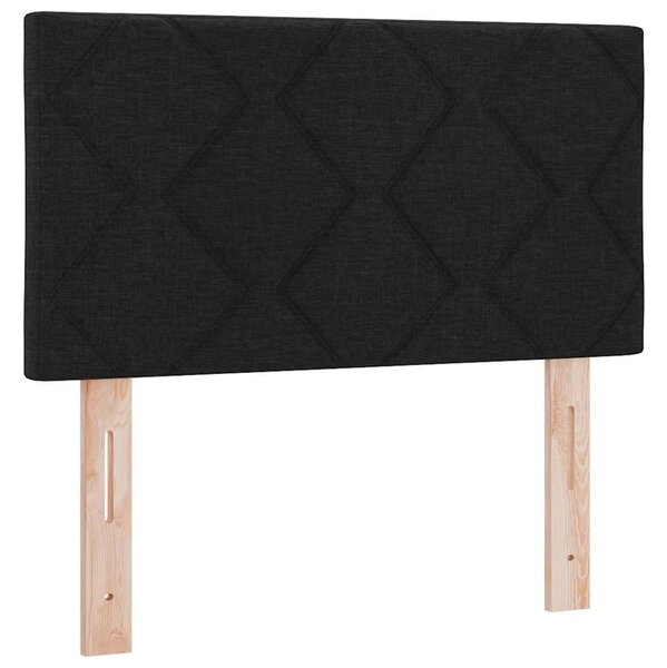 Postel s boxspringem s čelo Černý 120 x 190 cm textil 3338750