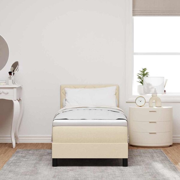 Postel s boxspringem s čelo Krémová 80 x 200 cm textil 3338725