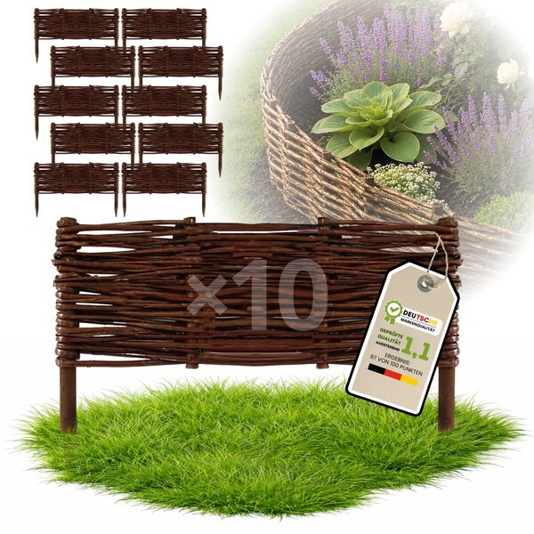 Floranica 10 kusů Vrbový plot 20 cm x 40 cm – Zahradní plot z vrbového proutí Palisáda Přírodní oplocení Ohraničení záhonu