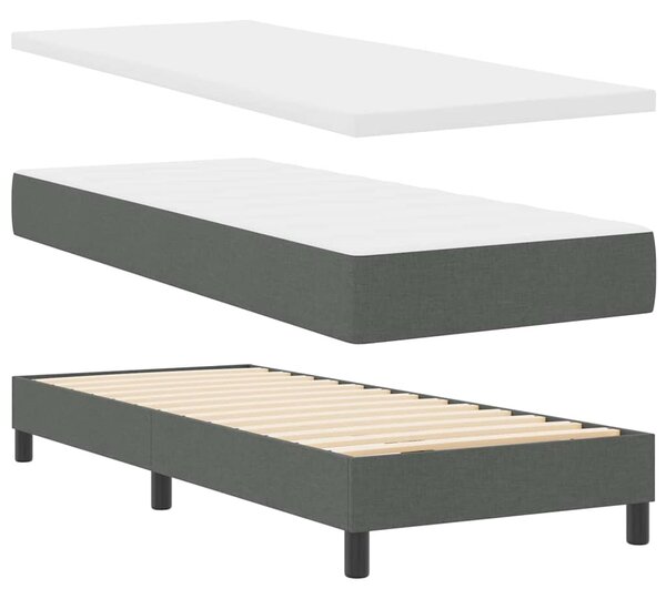 Postel s boxspringem s čelo Tmavě šedá 80 x 200 cm textil 3338721