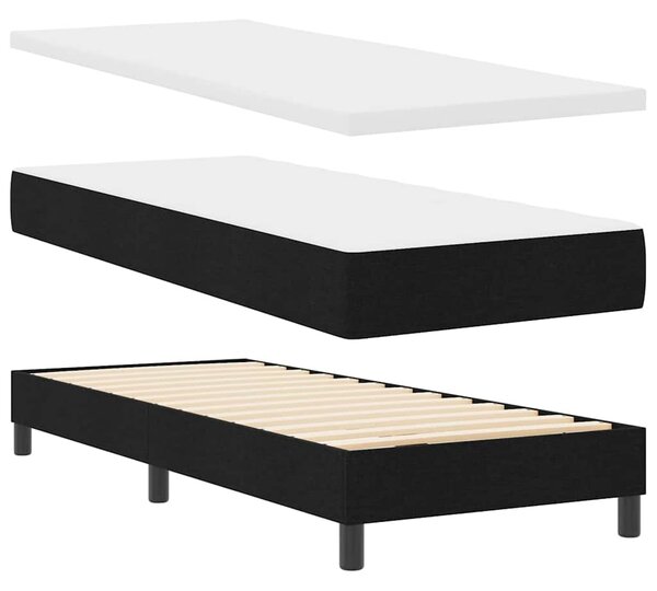 Postel s boxspringem s čelo Černý 80 x 200 cm textil 3338722