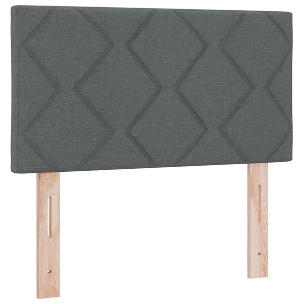 Postel s boxspringem s čelo Tmavě šedá 80 x 200 cm textil 3338721